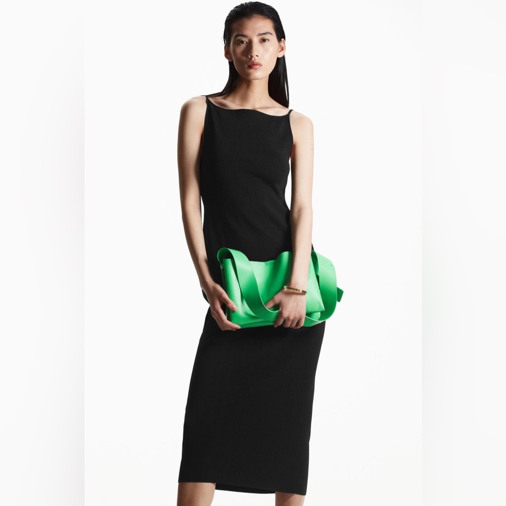 COS Backless Knit Dress - Dark Green